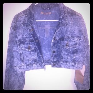 Women’s jean acid washed jean jacket (Large)
